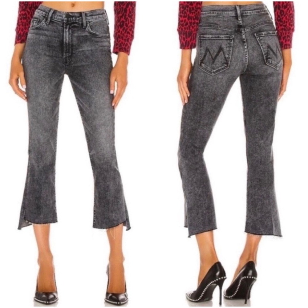 Mother Denim Insider Crop‎ Step Fray Train Stops Jeans 30 Cool Girl Grunge